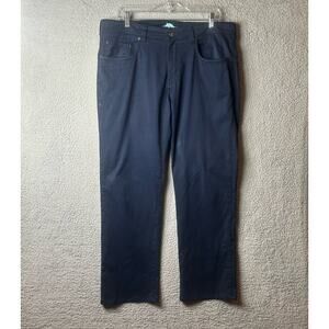 Tommy Bahama Pants‎ Mens 35x32 (35x29) Blue Straight Leg Flat Front Pima Cotton